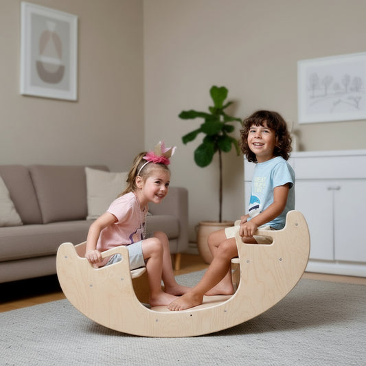 GrowPlay 2-in-1 Montessori Seesaw & Activity Furniture Set