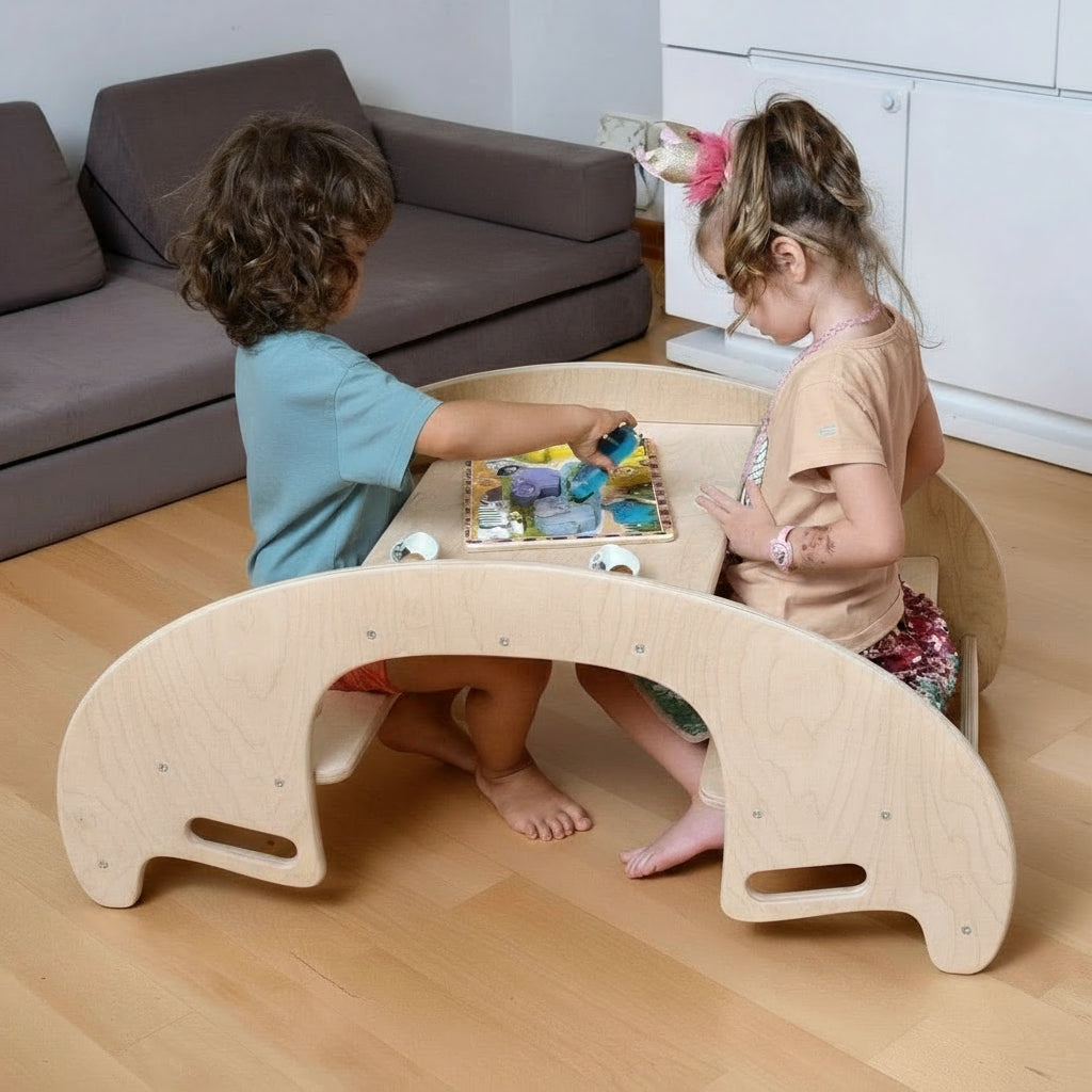 GrowPlay 2-in-1 Montessori Seesaw & Activity Furniture Set