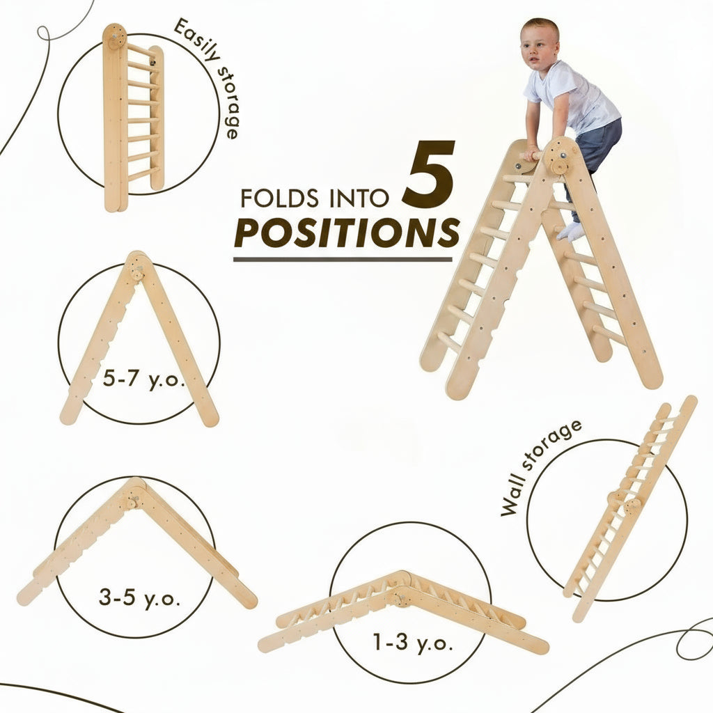 ElevatePlay 6-in-1 Montessori Climbing Set with Art Station