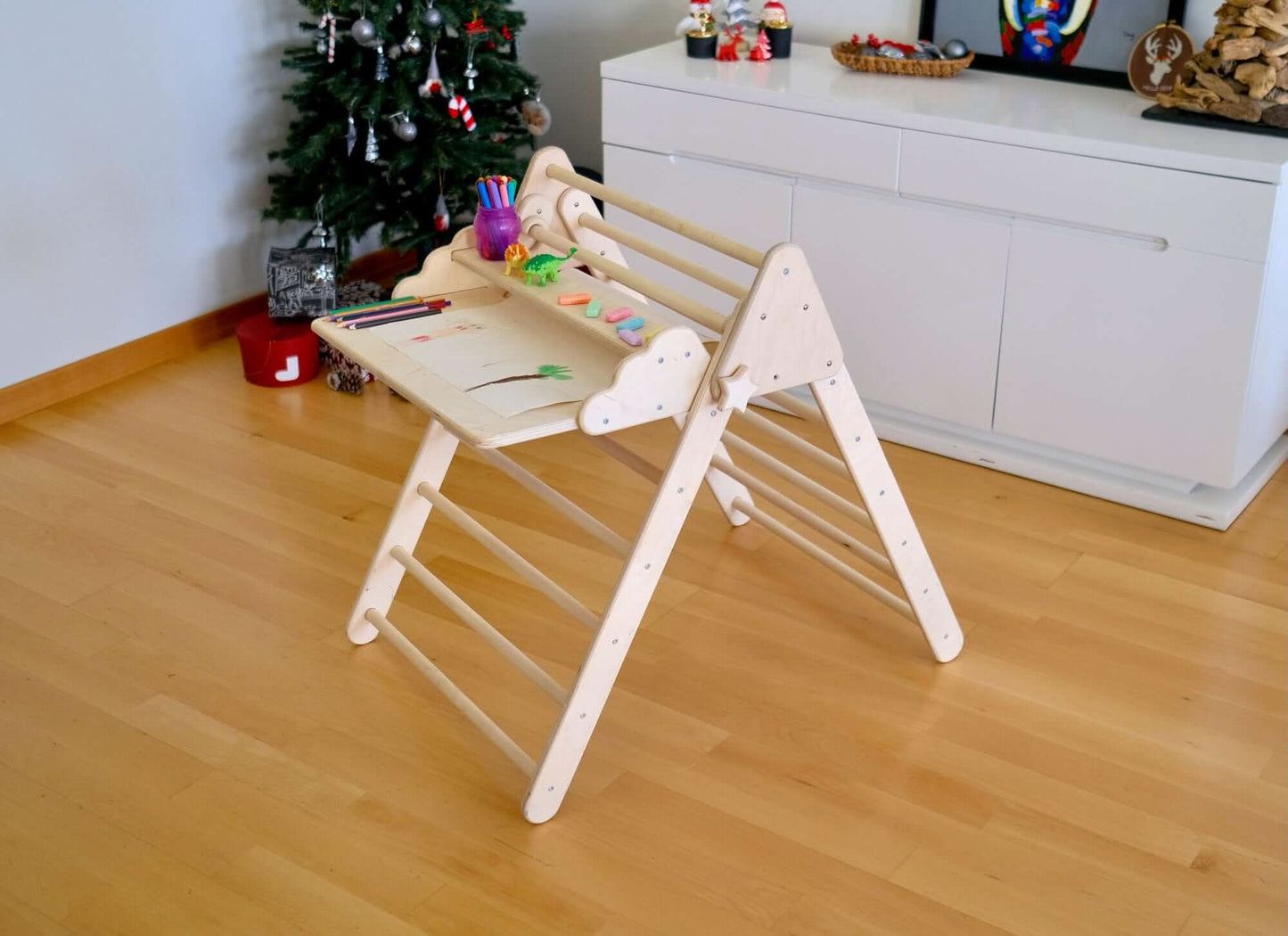 Versatile Montessori Climbing Set with Folding Table and Chair-8