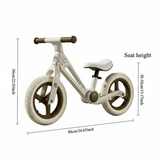 GlideLite Kids Balance Bike – Khaki (Fiberglass Frame)